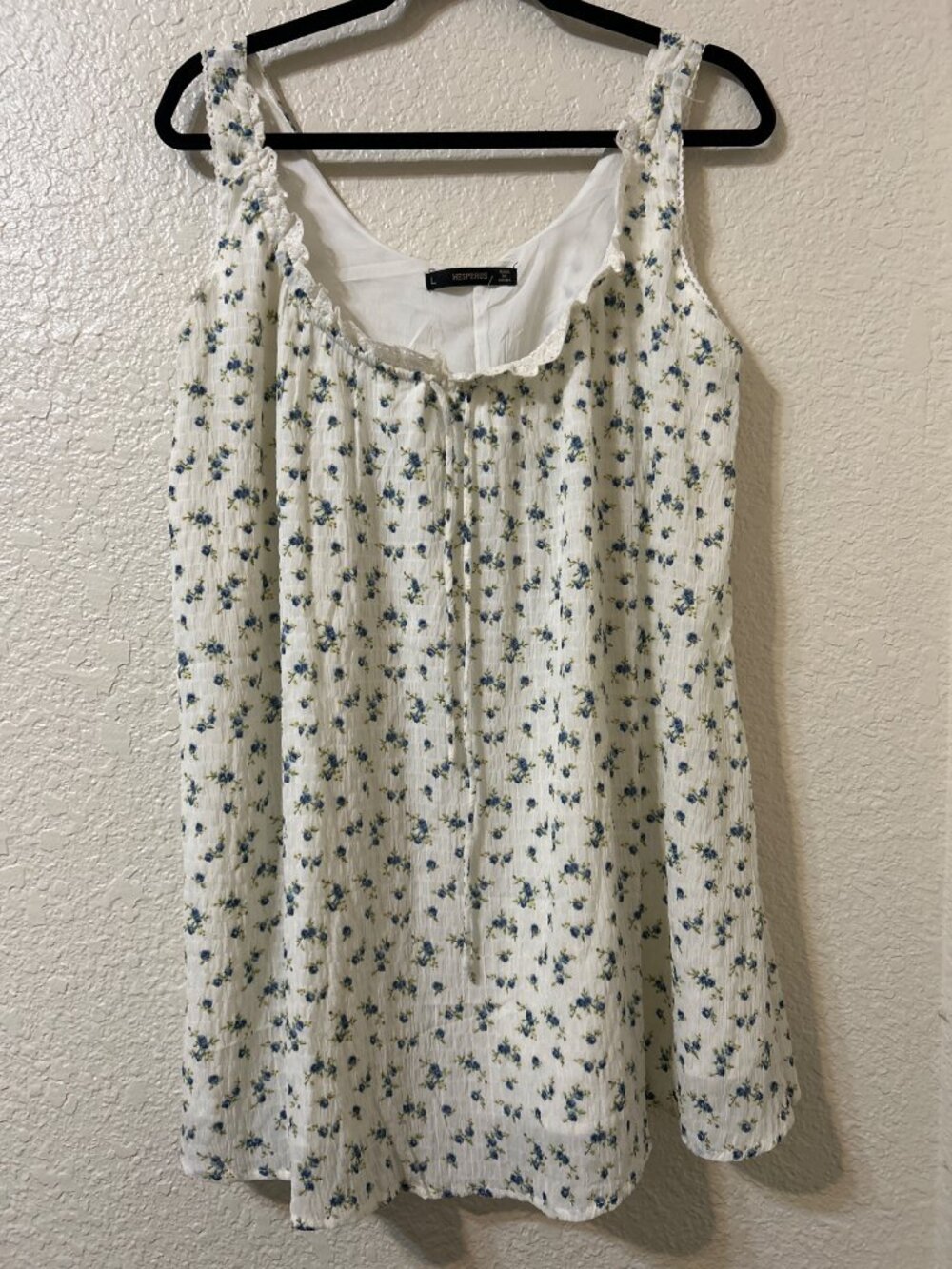 Hesperus Blue and White Mini Dress  Size  L